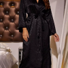 Elegant Leopard Print Night Robe Long Sleeve V Neck Robe With Belt Sleepwear - Image 6