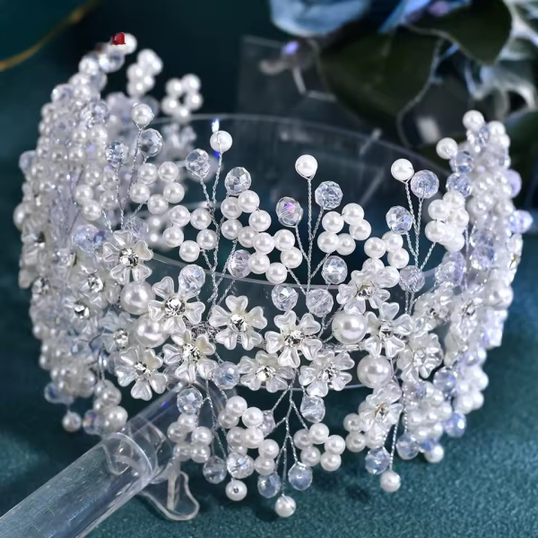 Luxury Pearl Crystal Bridal Waist Accessories Wedding Dress Belt - Image 3