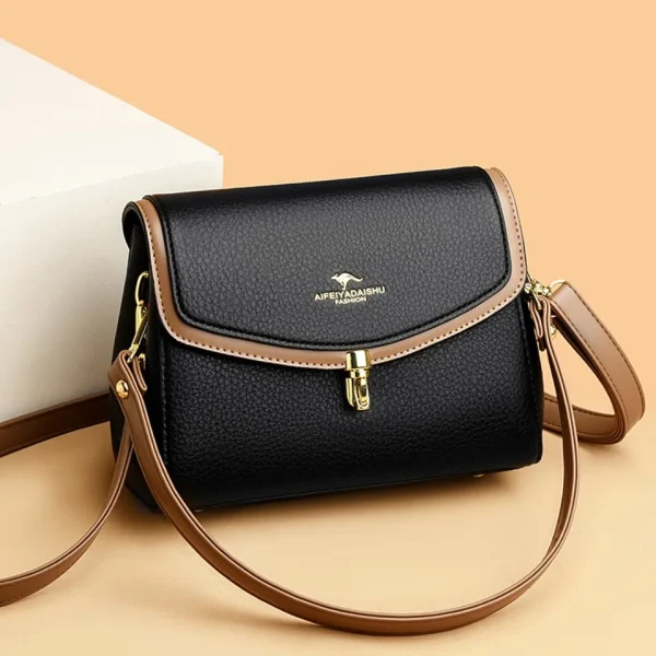 Casual 2 Strap Shoulder High Quality PU Leather Crossbody Bag - Image 10