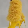 Casual Faux Fur Pointed Toe Cloth Wrapped Knee High Boots - Image 2