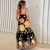 Casual Flower Print Long Backless A-line Beach Style Loose Maxi Dress - Image 4