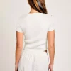 Casual Jewel Neck High Elasticity Short Sleeves With Tie Front Crop Top - Image 10