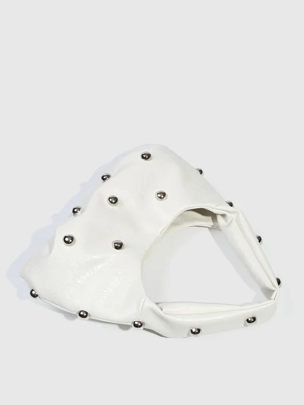 Casual Rivet Soft PU Leather Designer Hobos Half Moon Underarm Bags - Image 14