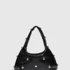 Casual Rivet Soft PU Leather Designer Hobos Half Moon Underarm Bags - Image 5