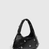 Casual Rivet Soft PU Leather Designer Hobos Half Moon Underarm Bags - Image 7