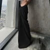 Casual Shirring Loose Fit Zipper Fly Folds Non Stretch Straight Pants - Image 9