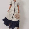 Casual Linen Short Sleeve V-Neck Ankle-Length Maxi Dress - Image 5