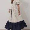 Casual Linen Short Sleeve V-Neck Ankle-Length Maxi Dress - Image 2