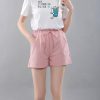 Casual Wide Leg Drawstring Cotton Elastic Waist Biker Shorts - Image 3