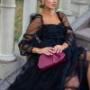 Elegant Ruffles Illusion Long Sleeves Polka Dot Layered Polyester Party Prom Dresses - Image 5