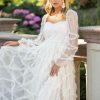 Elegant Ruffles Illusion Long Sleeves Polka Dot Layered Polyester Party Prom Dresses - Image 3