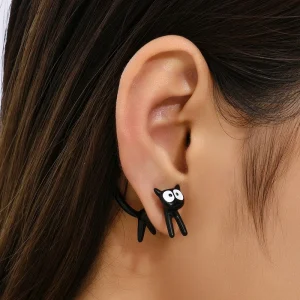 Funny Small Animal Cartoon Ear Piercing Party Cute Cat Stud Earring