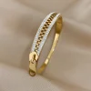 Luxury Stainless Steel Zip Hand Zipper Charm Bracelets