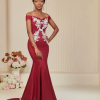 Mermaid Bodice Strappy Back Sophisticated Bespoke Evening Maxi Dresses - Image 3