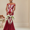 Mermaid Bodice Strappy Back Sophisticated Bespoke Evening Maxi Dresses - Image 4