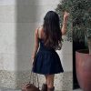 Pleated Sleeveless High Waist A-line High Street Sling Mini Dress - Image 8