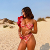 Print Push Up Swimsuit High Waist Backless Ruffle Beach Wear Bikini Set