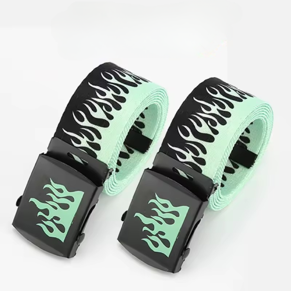 Trendy Hip-hop Street Bad Boy Personality Decoration Punk Style Flame 2 pcs Belt Sets - Image 10