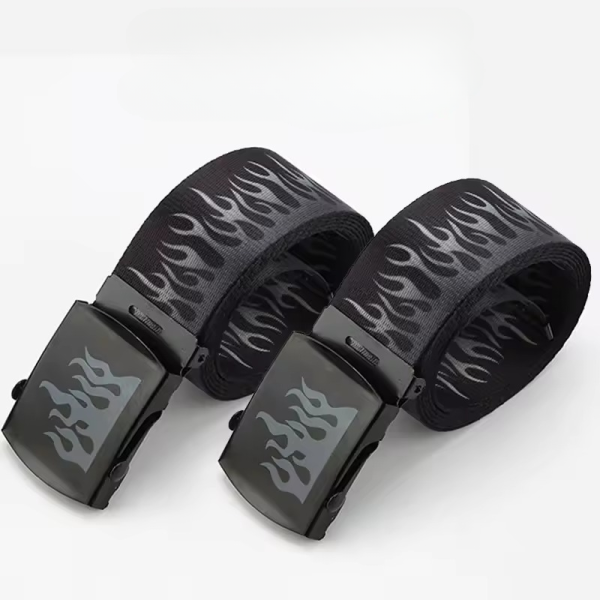 Trendy Hip-hop Street Bad Boy Personality Decoration Punk Style Flame 2 pcs Belt Sets - Image 3