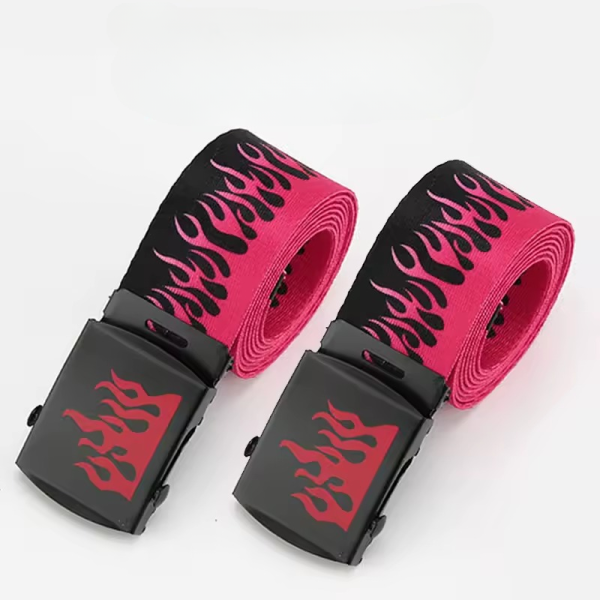 Trendy Hip-hop Street Bad Boy Personality Decoration Punk Style Flame 2 pcs Belt Sets - Image 9