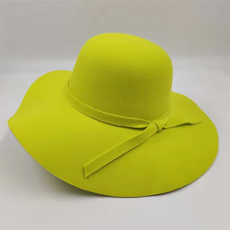 Vintage Big Brim Colorful Felt Fedora Fashion Dome Bucket Hat - Image 9