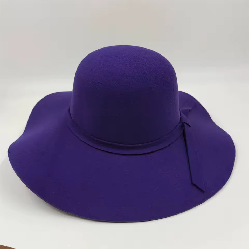 Vintage Big Brim Colorful Felt Fedora Fashion Dome Bucket Hat - Image 18