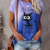 3D Print Cartoon Cats Fine Casual Fashion Short Sleeve T Shirt - Image 5