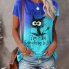 3D Print Cartoon Cats Fine Casual Fashion Short Sleeve T Shirt - Image 4