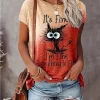 3D Print Cartoon Cats Fine Casual Fashion Short Sleeve T Shirt - Image 11