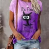 3D Print Cartoon Cats Fine Casual Fashion Short Sleeve T Shirt - Image 9