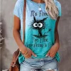 3D Print Cartoon Cats Fine Casual Fashion Short Sleeve T Shirt - Image 8