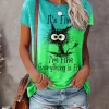 3D Print Cartoon Cats Fine Casual Fashion Short Sleeve T Shirt - Image 7
