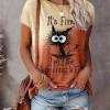 3D Print Cartoon Cats Fine Casual Fashion Short Sleeve T Shirt - Image 6