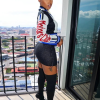 Casual Crochet Letter Print Zip Sweater Tops Waistband Skinny Elastic Knit 2 Piece Set - Image 6