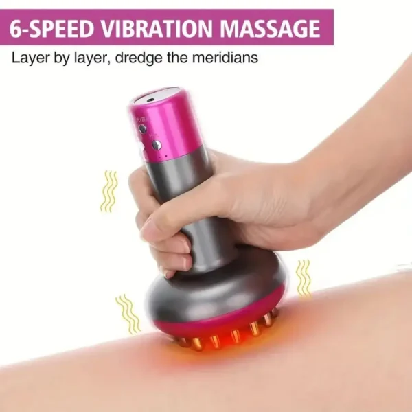 A Heated Metal Back Massager Professional Handheld Portable Smart Guasha Brush For Full-Body Relaxation - Image 3