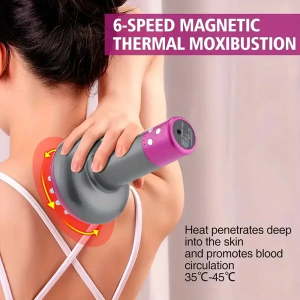 A Heated Metal Back Massager Professional Handheld Portable Smart Guasha Brush For Full-Body Relaxation - Image 2