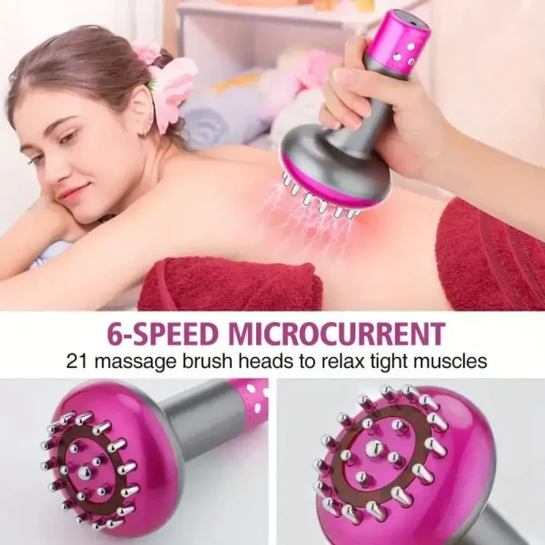 A Heated Metal Back Massager Professional Handheld Portable Smart Guasha Brush For Full-Body Relaxation - Image 4