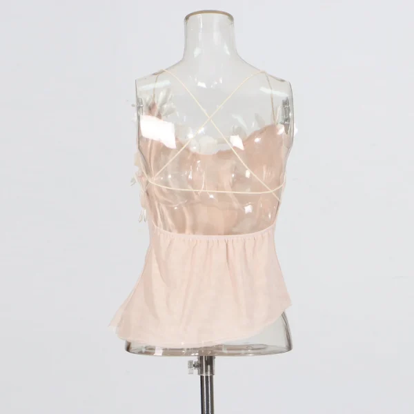 Strapless Sleeveless Tunic Spliced Appliques Vest Top - Image 6