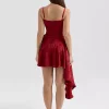 Asymmetrical Hem Backless Daily Casual Mini Party Dress - Image 3