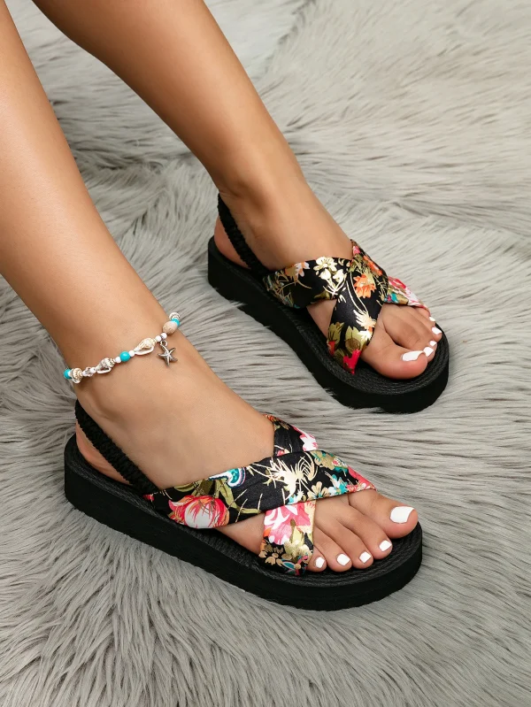 Bohemia Beach Style Leisure Platform Thick Sole Light Weight Sandals