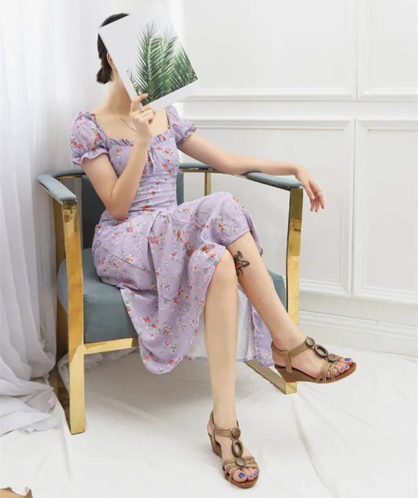 Bohemian Cross-Tied Rear Strap Anti-Slip Platform Gladiator Wedge Sandals - Image 4