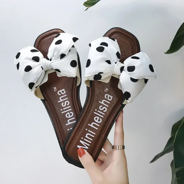 Bohemian Bow Style Clip Toe Beach Style Flip Flops Flat Slippers - Image 10