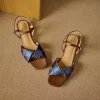 Bohemian Knit Gladiator Adjustable Crisscross Strap Low Heels Sandals - Image 5
