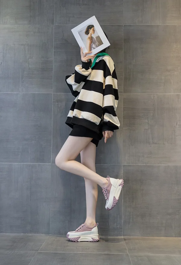 Breathable Comfortable Genuine Leather Platform Wedge Chunky Shoes - Image 3