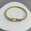 Button Pattern Horseshoe Stainless Steel High Quality Waterproof Couple Bracelet - Image 2