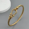 Button Pattern Horseshoe Stainless Steel High Quality Waterproof Couple Bracelet