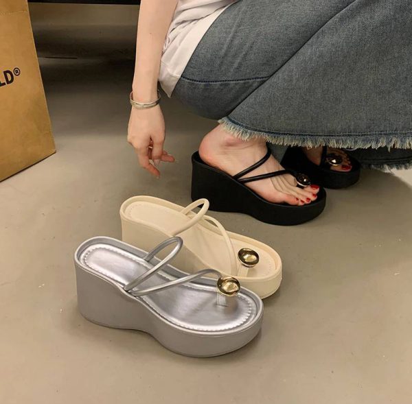 Casual Beach Style Platform Wedges Flip Flop Clip Toe Heel Sandal - Image 20