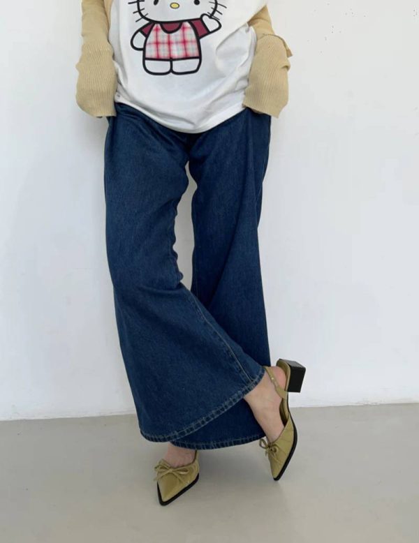 Casual Butterfly-knot Pointed Toe Low Heel Street Style Sling-backs Sandals - Image 4