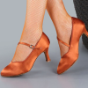 Casual Closed Toe Modern Quickstep Foxtrot Satin High Heel - Image 3