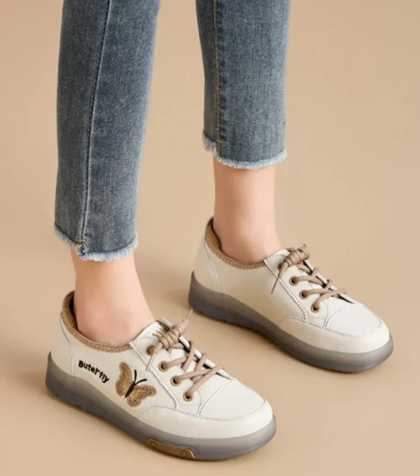 Casual Comfortable Genuine Leather De-Train Microfiber Walking Shoes